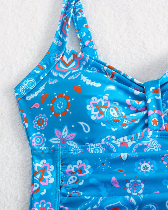 Alys – Blue Floral One-Piece Swimsuit for Woman