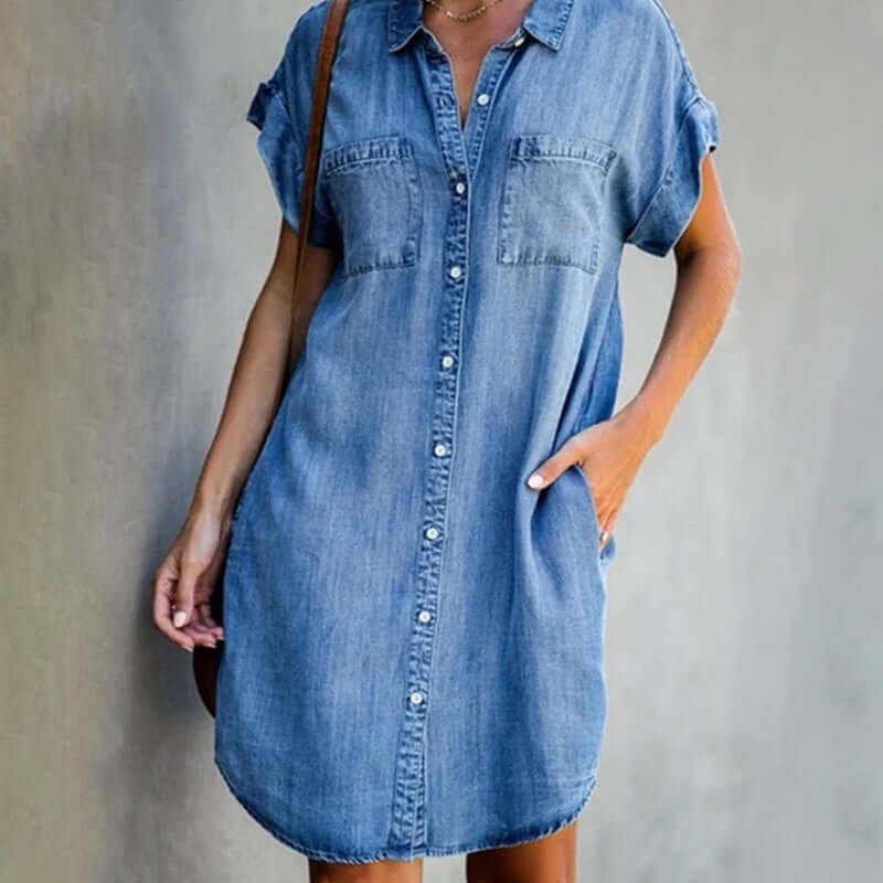 Madline - ShapeSoft Denim Midi Dress