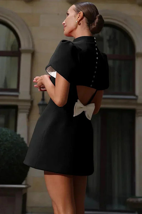 Noelle – Structured Mini Dress with Puff Sleeves