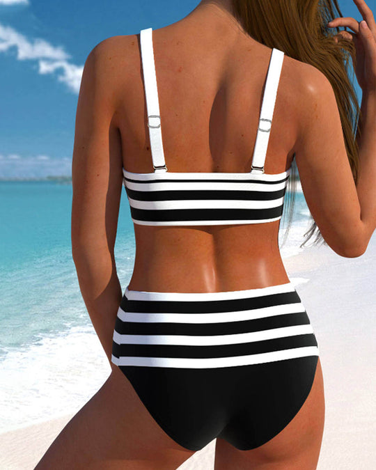 Zena – Striped Bow Bikini Set for Women