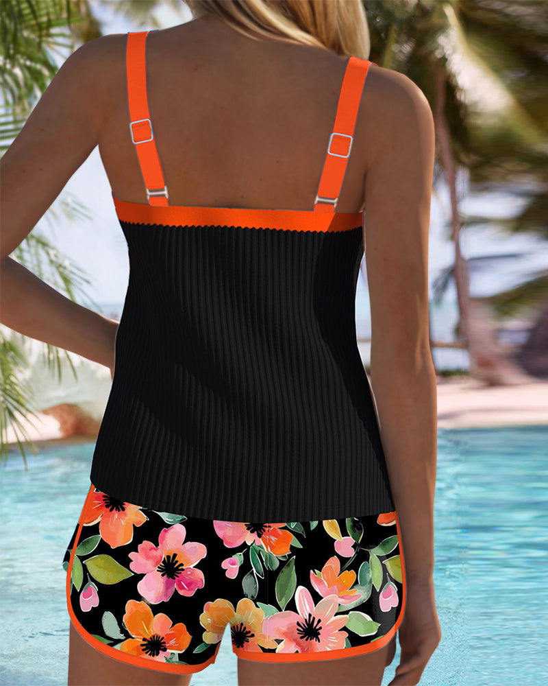 Dagmara – Floral Trim Tankini for Women