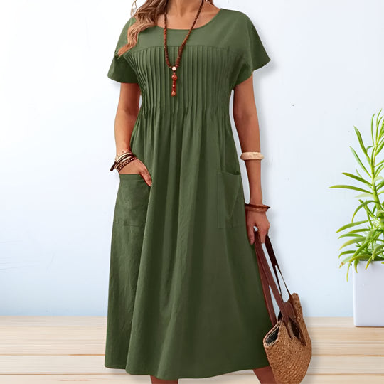 Hailey – Pleated Casual Midi Dress