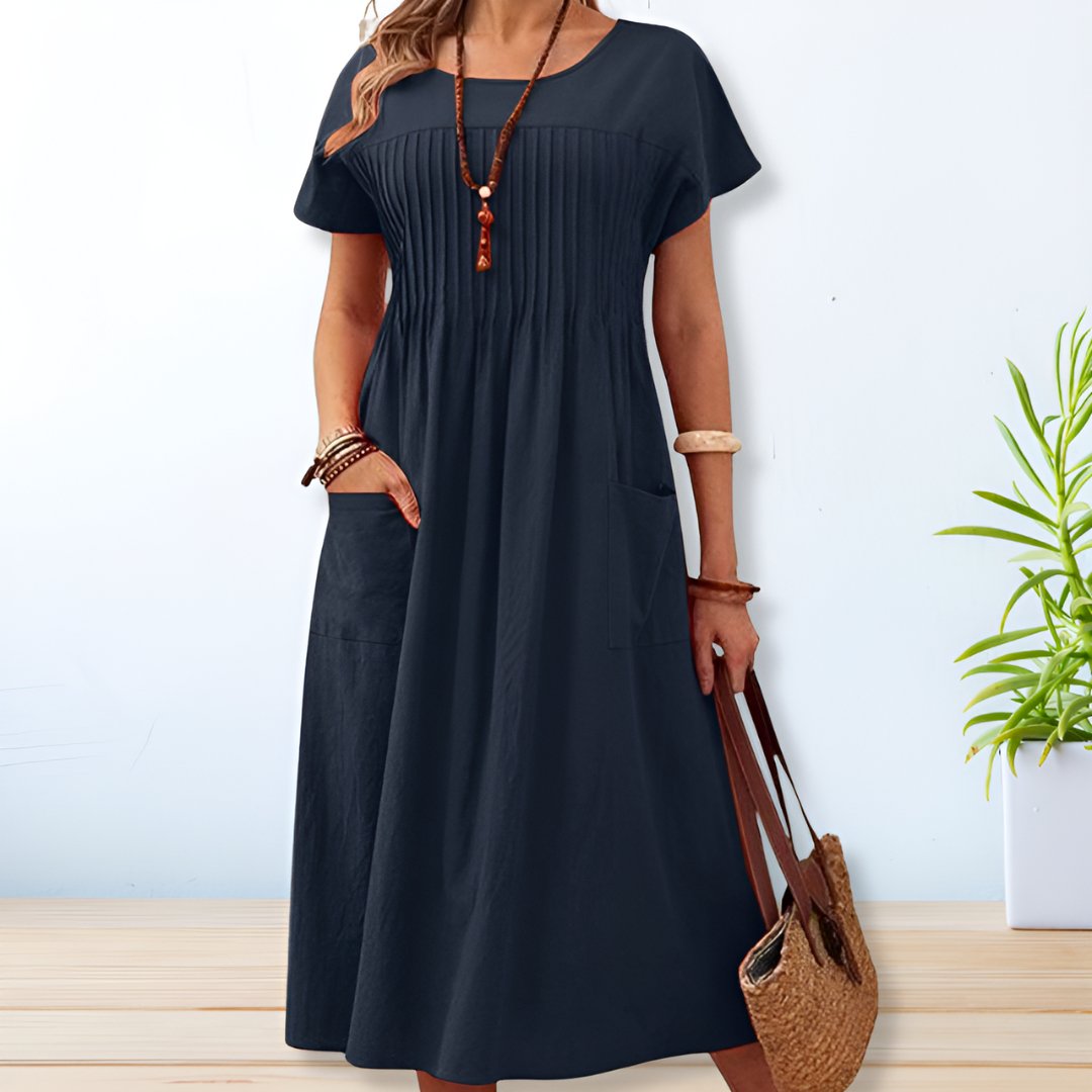 Hailey – Pleated Casual Midi Dress