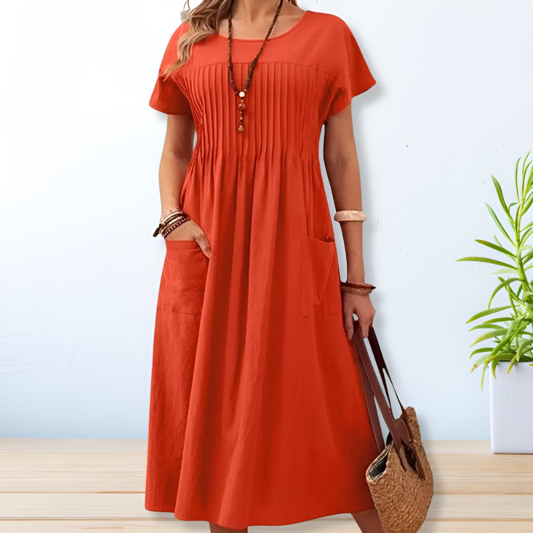 Hailey – Pleated Casual Midi Dress