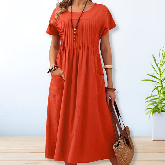 Hailey – Pleated Casual Midi Dress