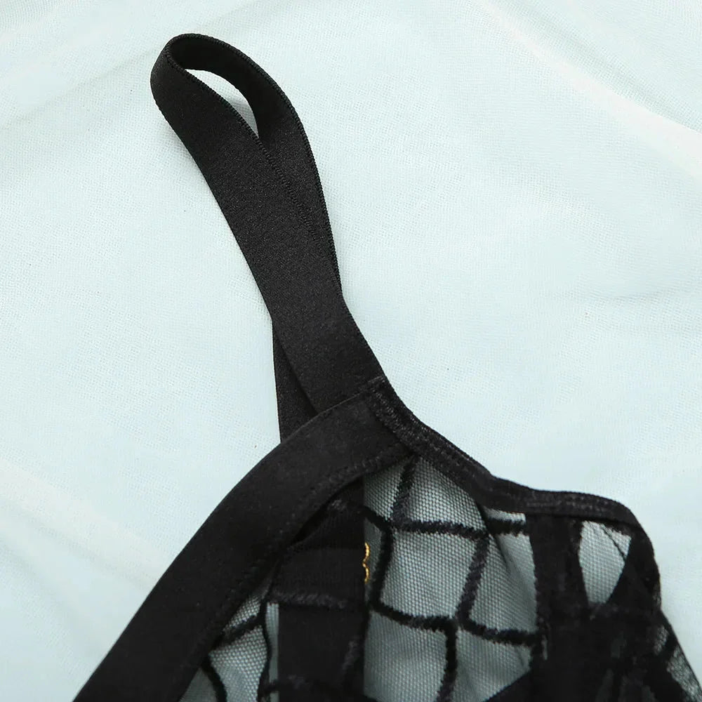 Elantra – Luxe Mesh Chain-Detail Bodysuit for Women