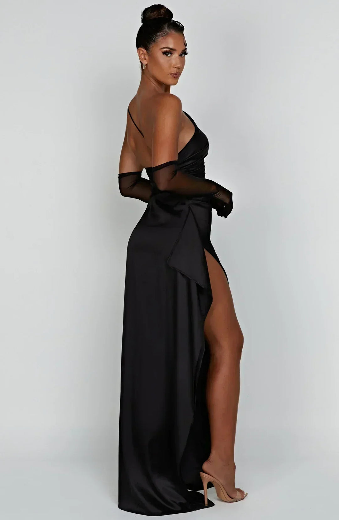 Caelora – One-Shoulder Satin Gown for Women