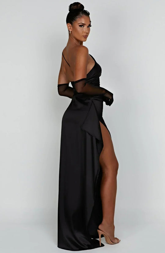 Caelora – One-Shoulder Satin Gown for Women