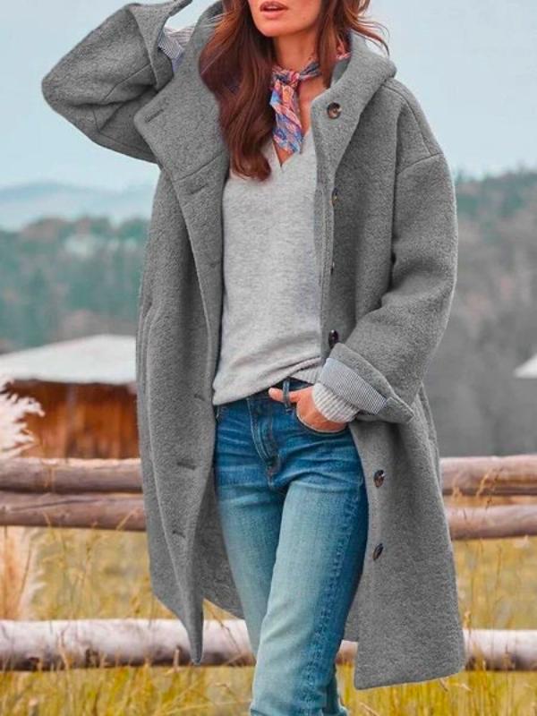 Alisse – Longline Button-Up Teddy Coat for Women