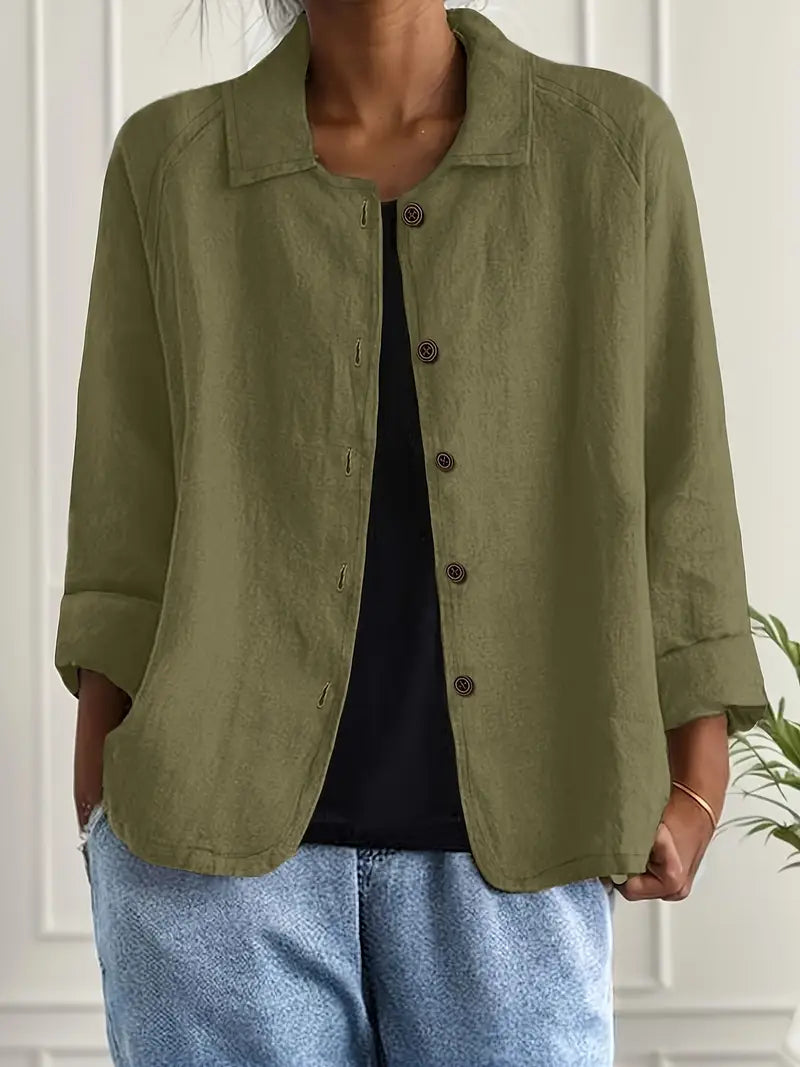 Sandy – Button-Front Linen Jacket for Women
