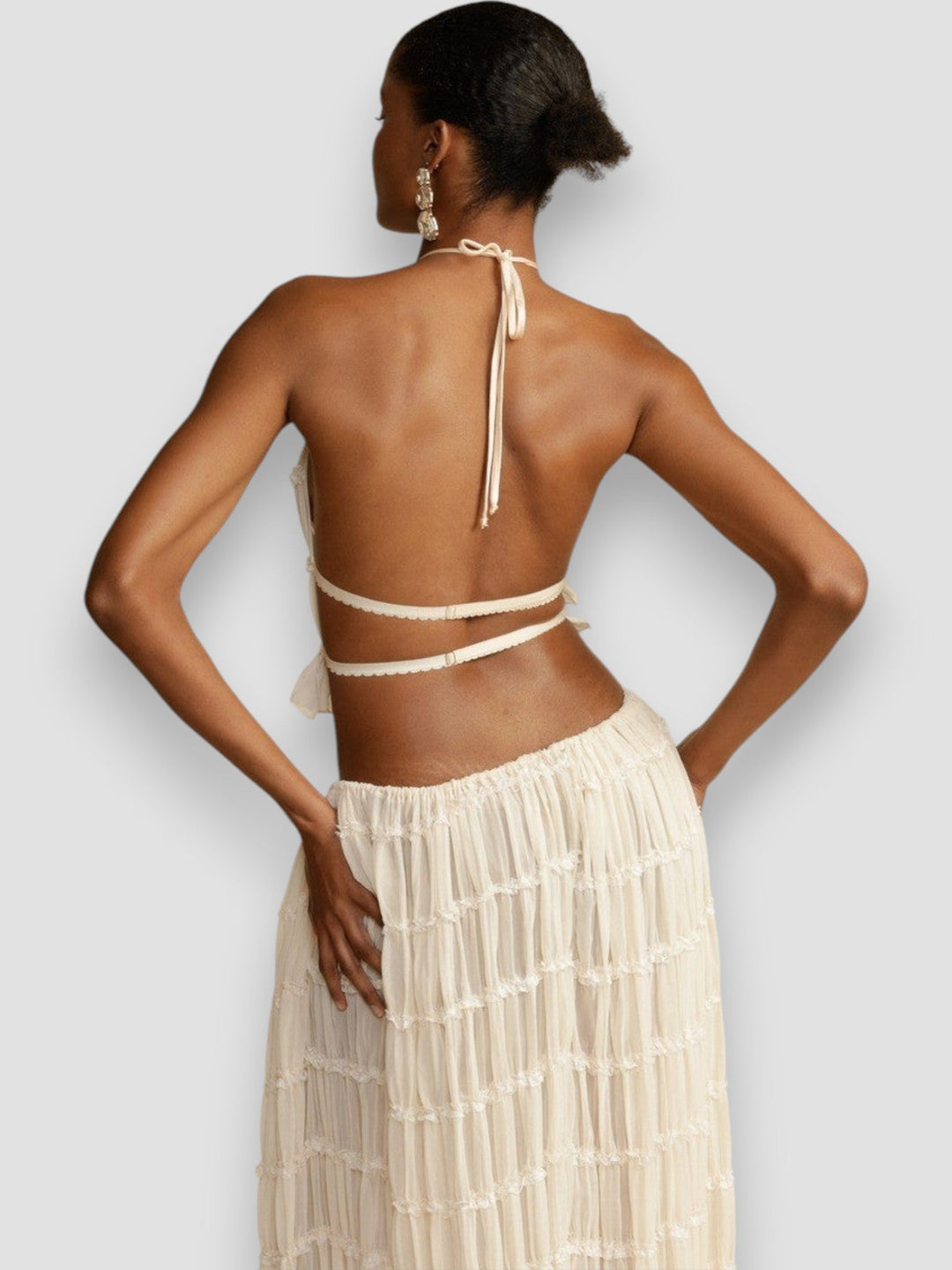 Mamie – Textured Two-Piece Maxi Set for Woman