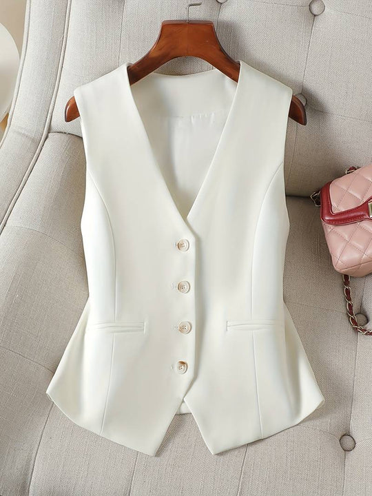 Anjanette – Elegant Sleeveless Button-Down Vest for Women