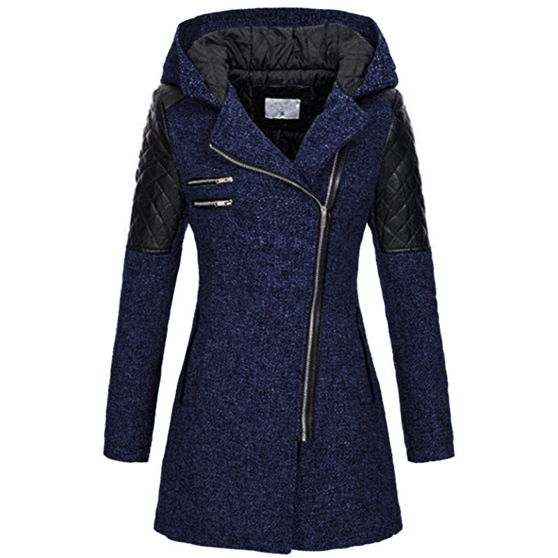Shane – Hooded Wool-Blend Asymmetrical Coat for Women