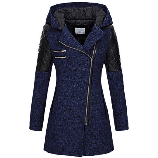 Shane – Hooded Wool-Blend Asymmetrical Coat for Women