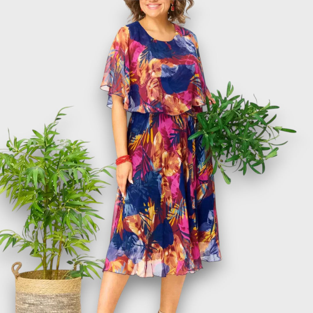 Elorina – Airy Chiffon Dress in Bright Colors