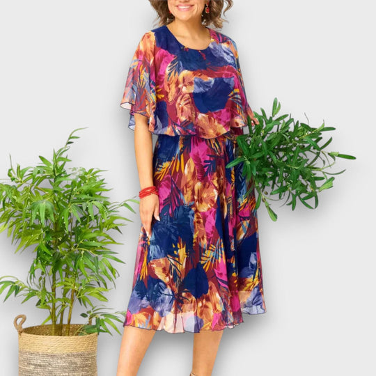 Elorina – Airy Chiffon Dress in Bright Colors