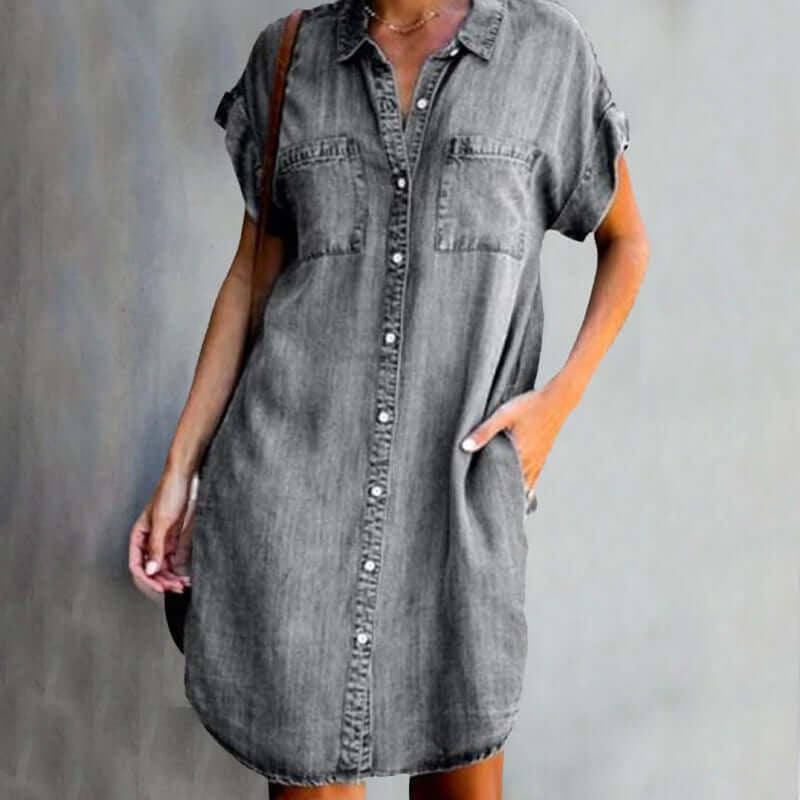 Madline - ShapeSoft Denim Midi Dress