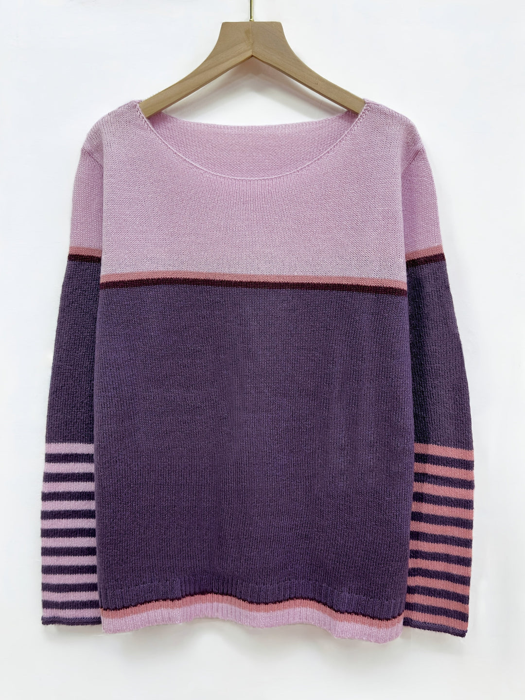 Celia – Off-Shoulder Striped Knit Sweater for Women
