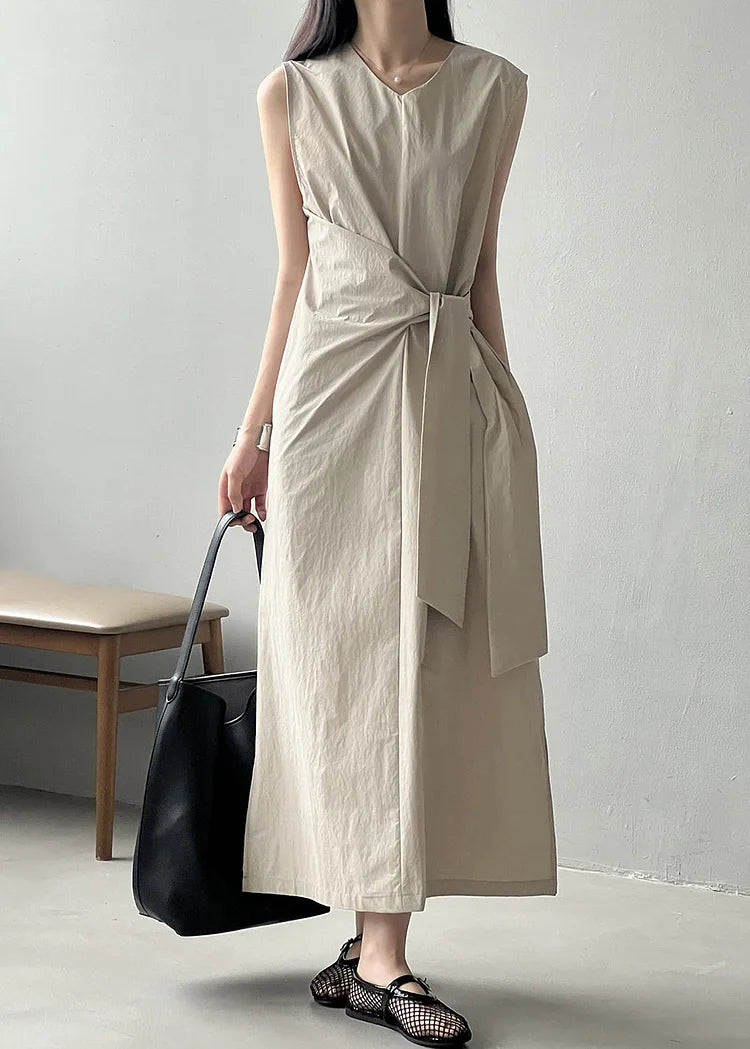Nancey – Minimalist Linen Wrap Dress