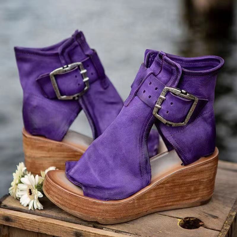 Erykah – Cutout Wedge Ankle Boots for Women