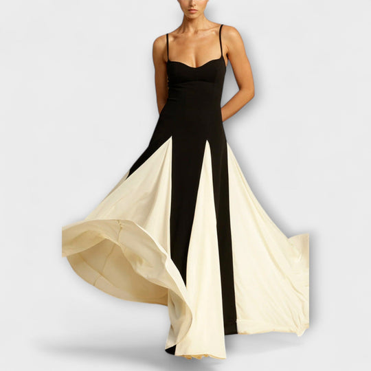 Lucera – Maxi Dress with Contrasting Godets and Feminine Silhouette