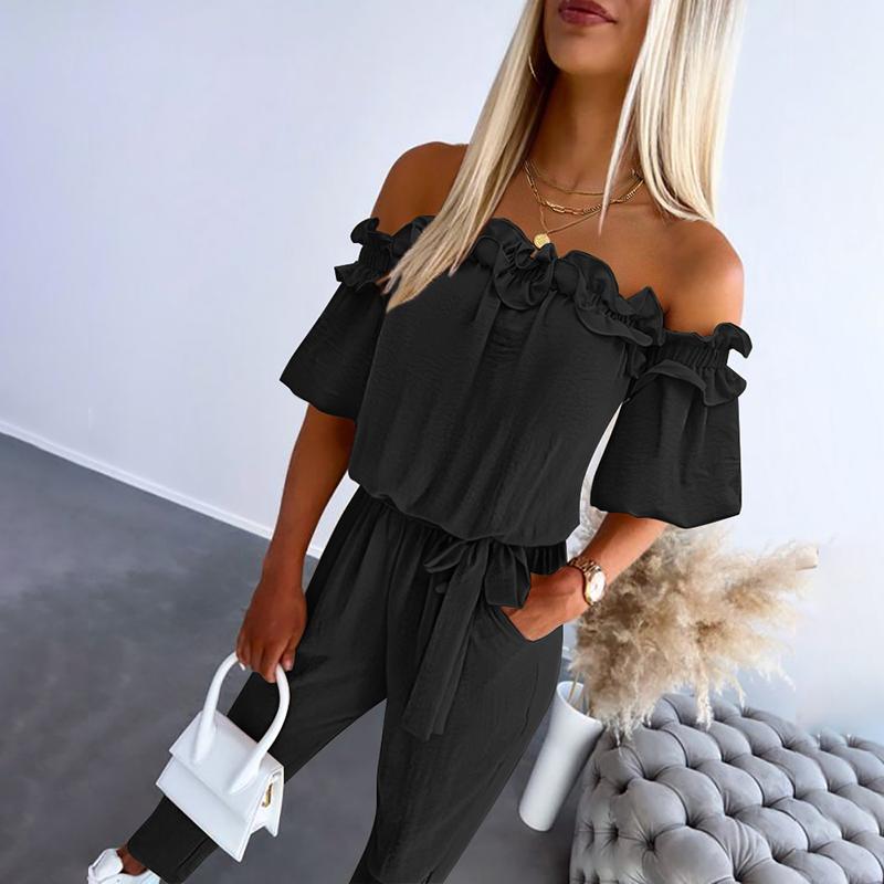 Trinity - BloomCurve Off-Shoulder Jumpsuit