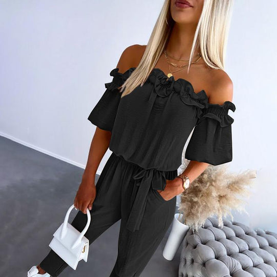 Trinity - BloomCurve Off-Shoulder Jumpsuit