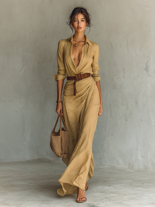 Jovelyn – Effortless Long-Sleeve Maxi Dress for Women