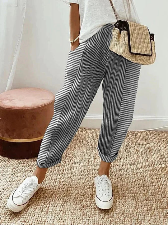 Gigliola – Striped Cotton Joggers for Women