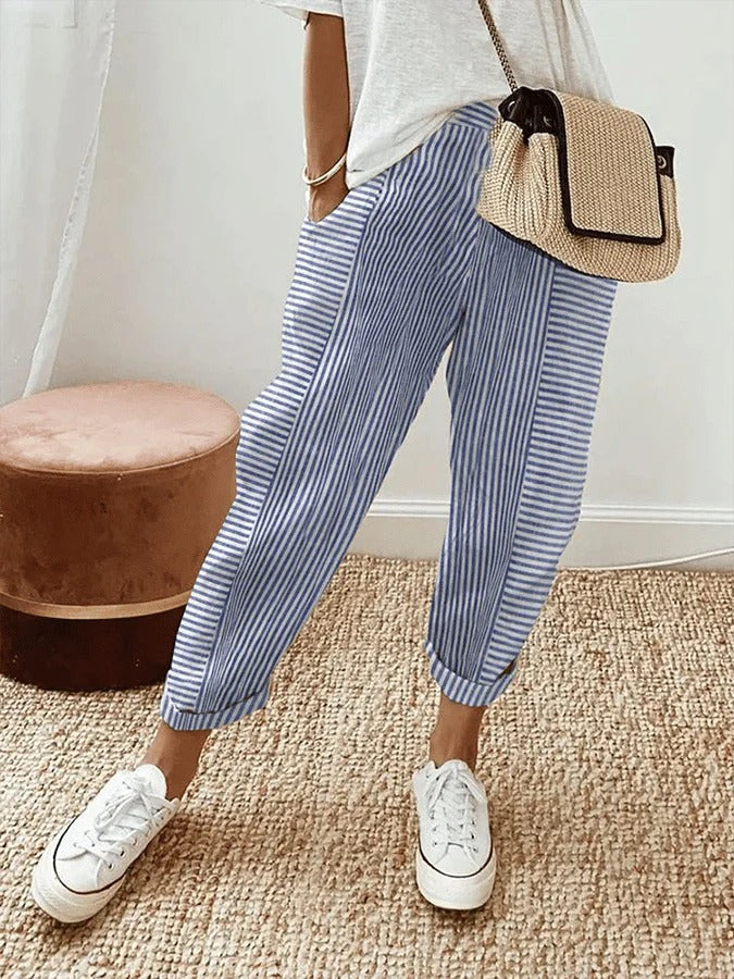 Gigliola – Striped Cotton Joggers for Women