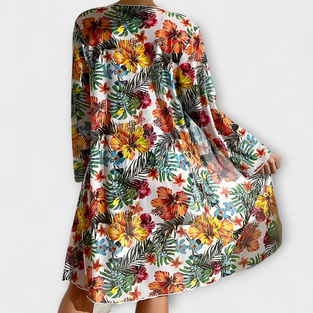 Felicia – 3-Piece Tropical Print Swimsuit with Matching Cover-Up