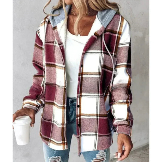 Anaiah – Plaid Hooded Flannel Jacket for Women