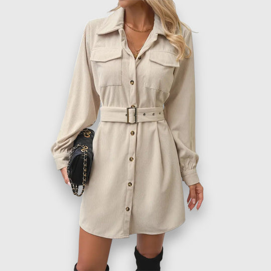 Melvina – Tailored Shirt Dress with Texture