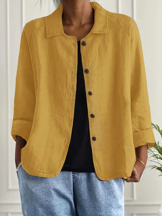 Sandy – Button-Front Linen Jacket for Women