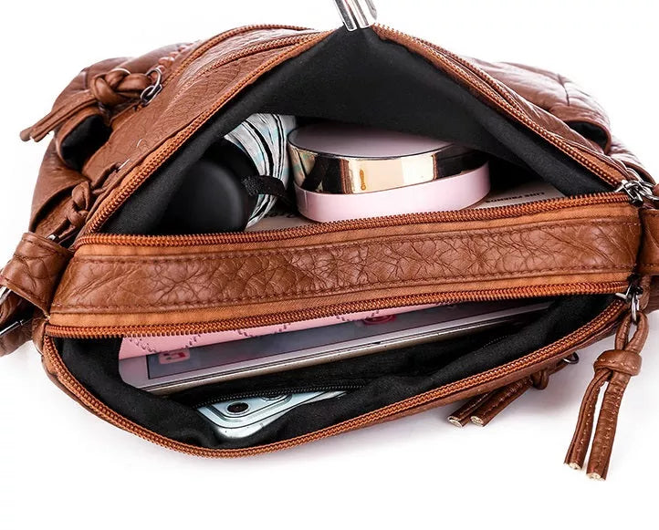 Doris – Braided Accent Leather Crossbody Bag for Women