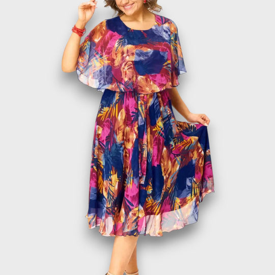 Elorina – Airy Chiffon Dress in Bright Colors