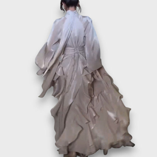 Valette – Flowing Maxi Dress with Ruffle Drama