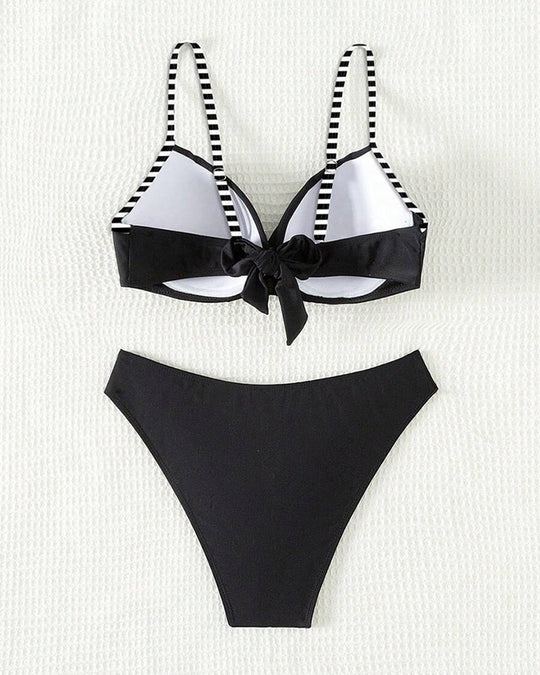 Lowri – Striped Contrast Bikini Set for Women