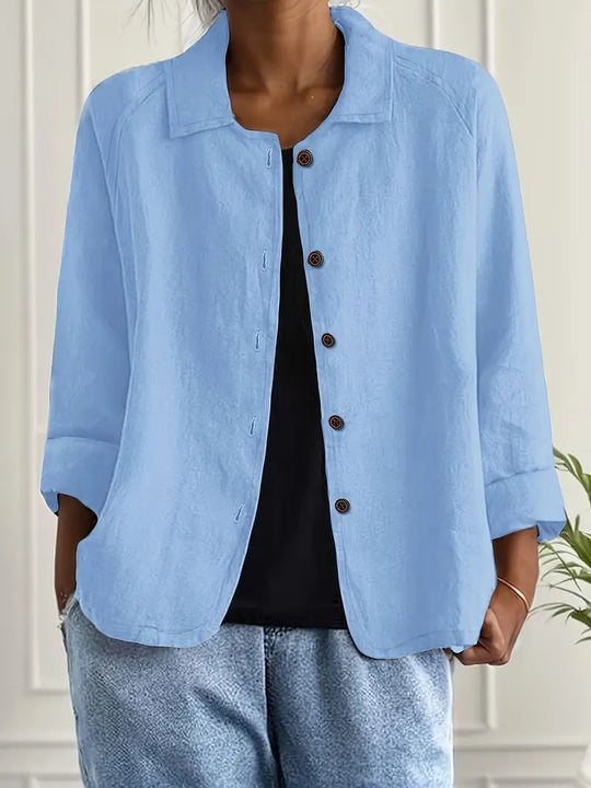 Sandy – Button-Front Linen Jacket for Women