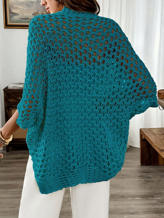 Belina – Open-Weave Crochet Cardigan
