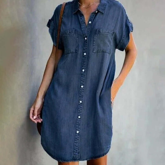Madline - ShapeSoft Denim Midi Dress