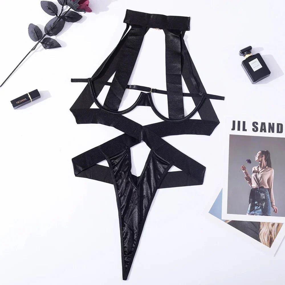 Nyra – Satin Straps Bodysuit for Women