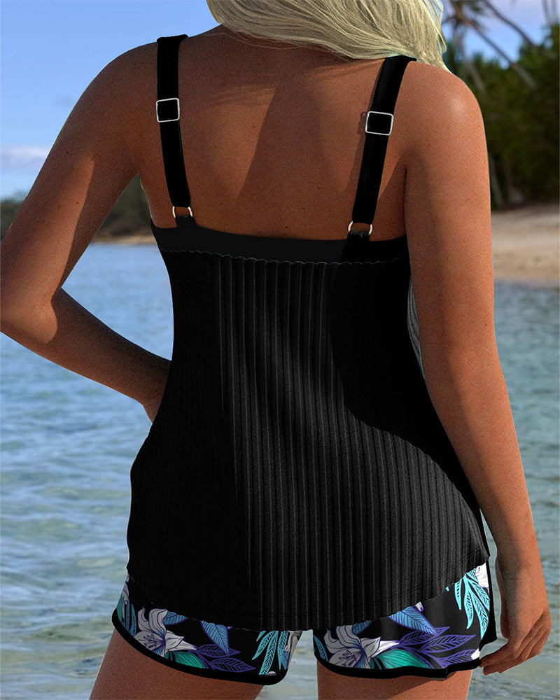 Ceridwen – Tropical Tankini Shorts Set for Woman