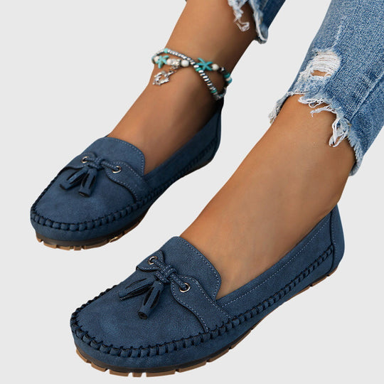 Morlina – Classic Suede Moccasin Loafers for Women