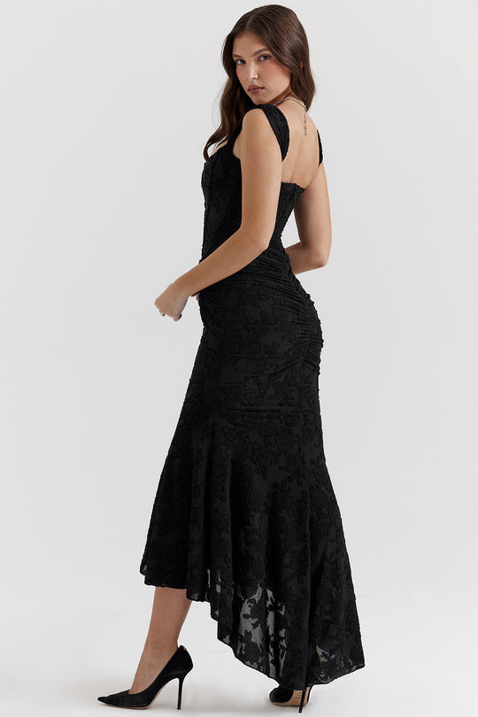Brynlee – Ruched Velvet Asymmetrical Dress
