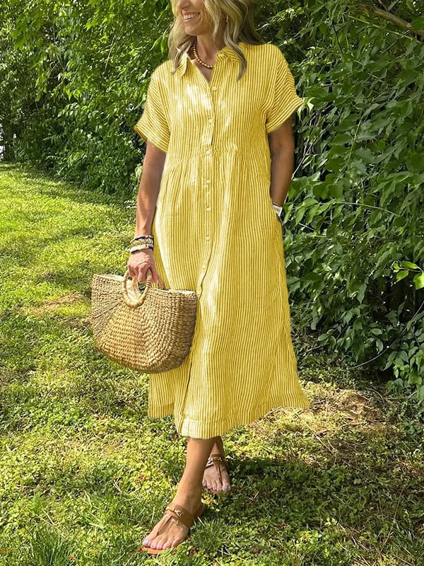 Rochelle – Striped Cotton Summer Dress