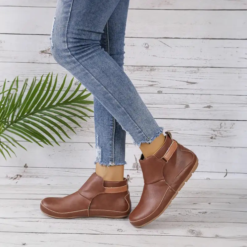 Nanne – Casual Leather Ankle Boots for Women