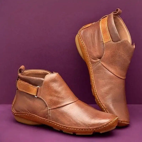 Nanne – Casual Leather Ankle Boots for Women
