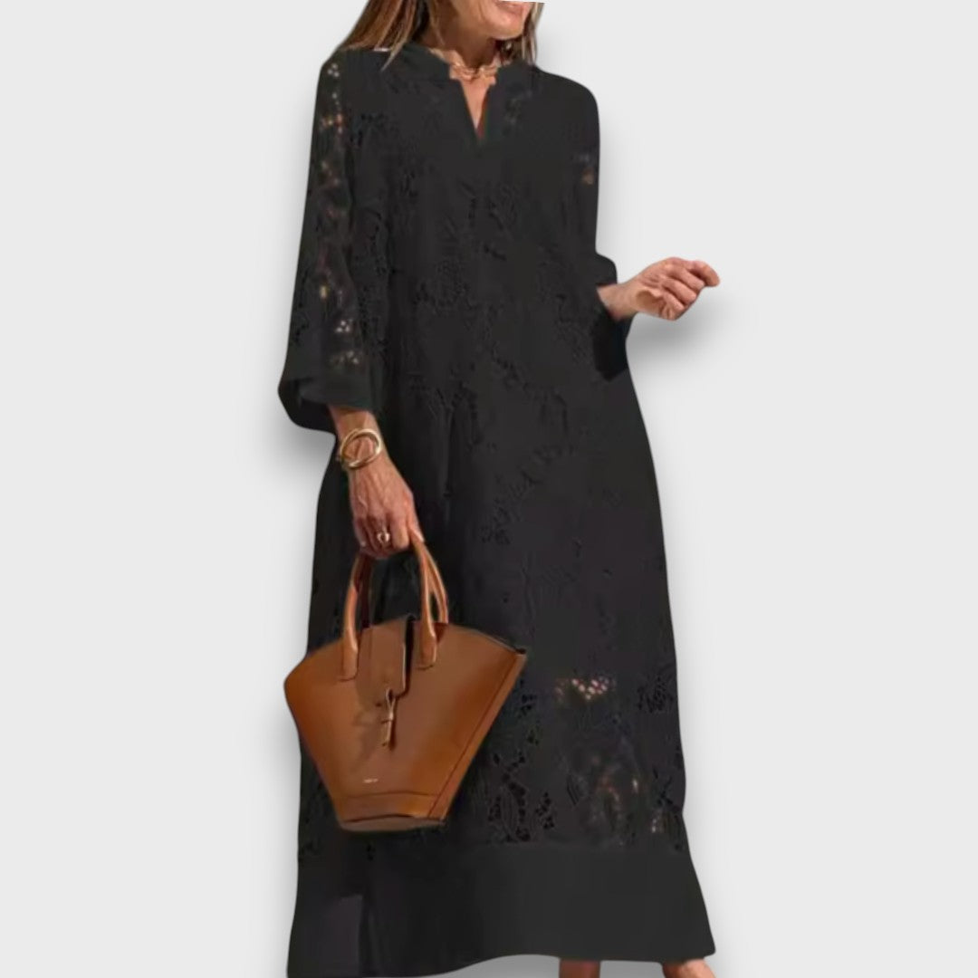 Ismee – Airy Dress with Print and Short Sleeves
