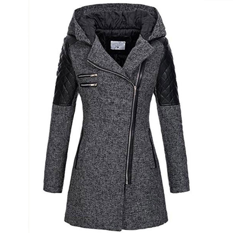 Shane – Hooded Wool-Blend Asymmetrical Coat for Women